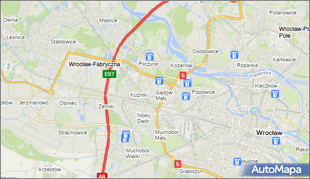mapa Gądów Mały, Gądów Mały na mapie Targeo