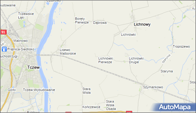 mapa Lichnówki Pierwsze, Lichnówki Pierwsze na mapie Targeo