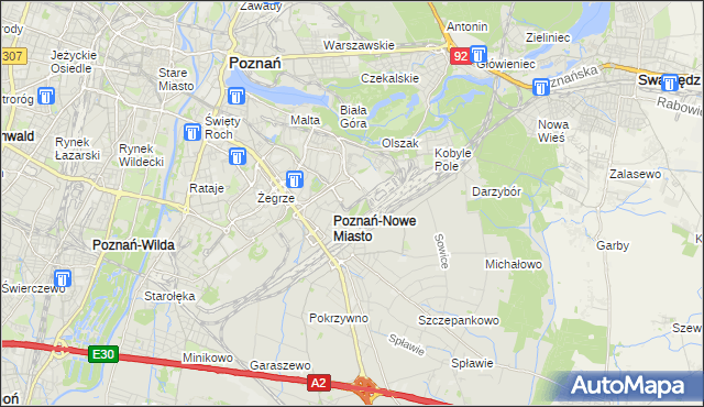 mapa Nowe Miasto gmina Poznań, Nowe Miasto gmina Poznań na mapie Targeo