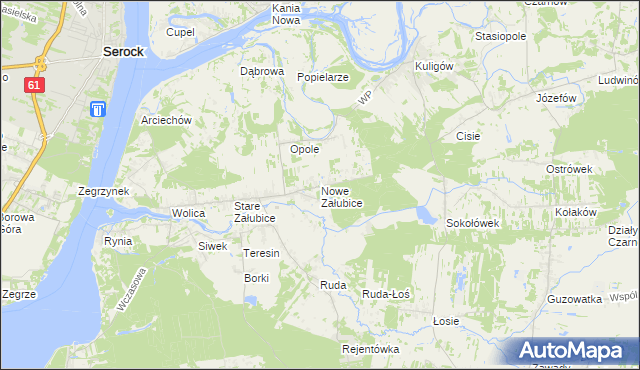 mapa Nowe Załubice, Nowe Załubice na mapie Targeo
