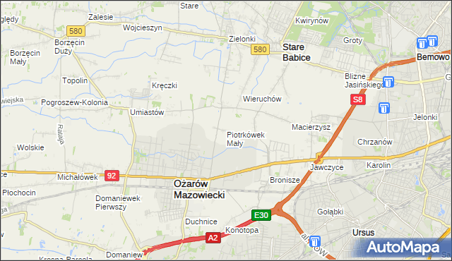 mapa Piotrkówek Mały, Piotrkówek Mały na mapie Targeo