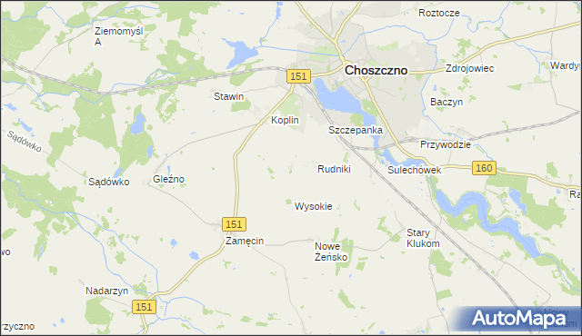 mapa Płoki gmina Choszczno, Płoki gmina Choszczno na mapie Targeo