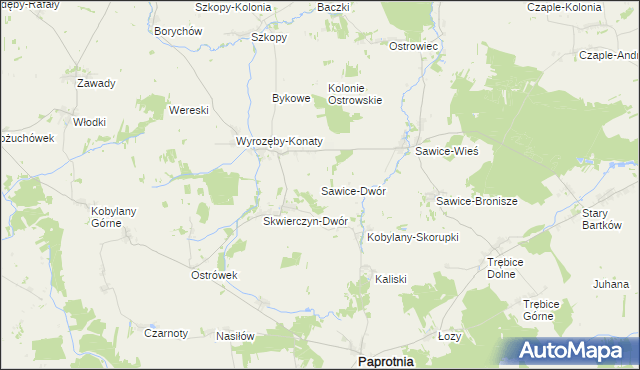 mapa Sawice-Dwór, Sawice-Dwór na mapie Targeo