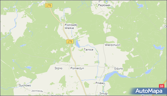 mapa Tarnice, Tarnice na mapie Targeo