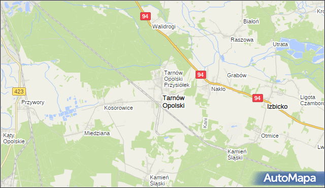 mapa Tarnów Opolski, Tarnów Opolski na mapie Targeo