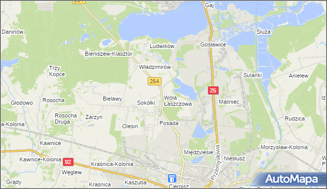 mapa Wola Łaszczowa, Wola Łaszczowa na mapie Targeo
