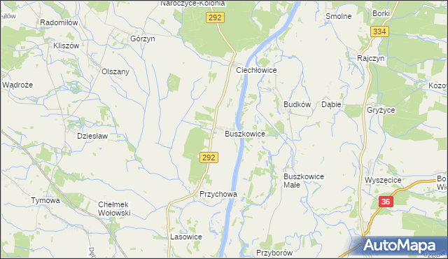 mapa Buszkowice gmina Ścinawa, Buszkowice gmina Ścinawa na mapie Targeo