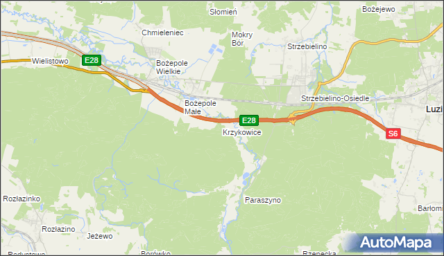 mapa Krzykowice gmina Łęczyce, Krzykowice gmina Łęczyce na mapie Targeo