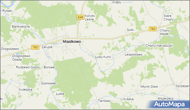 mapa Łuby-Kurki, Łuby-Kurki na mapie Targeo