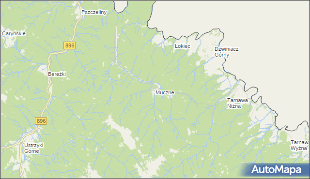 mapa Muczne, Muczne na mapie Targeo