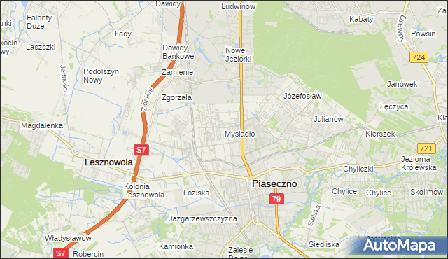 mapa Mysiadło, Mysiadło na mapie Targeo