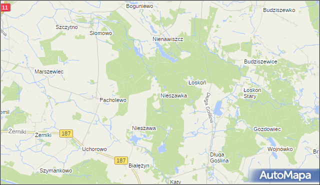 mapa Nieszawka, Nieszawka na mapie Targeo