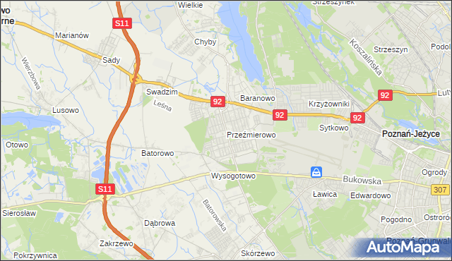 mapa Przeźmierowo, Przeźmierowo na mapie Targeo