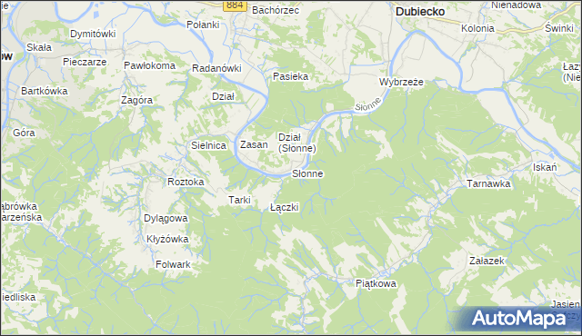 mapa Słonne, Słonne na mapie Targeo