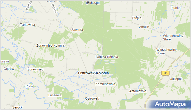 mapa Dębica-Kolonia, Dębica-Kolonia na mapie Targeo