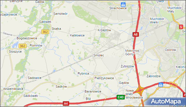 mapa Smolec, Smolec na mapie Targeo