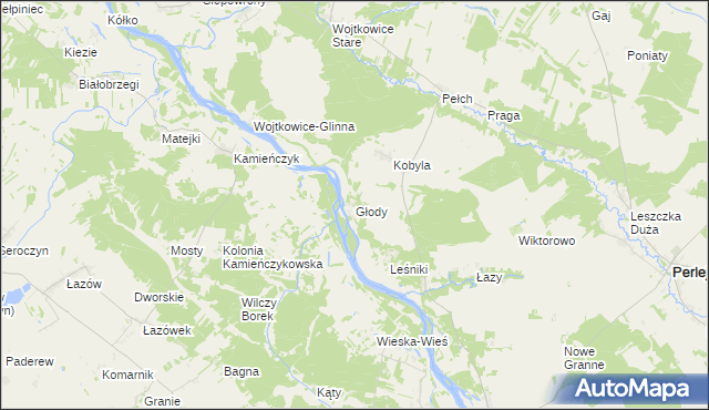 mapa Głody, Głody na mapie Targeo