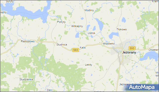 mapa Kalis, Kalis na mapie Targeo