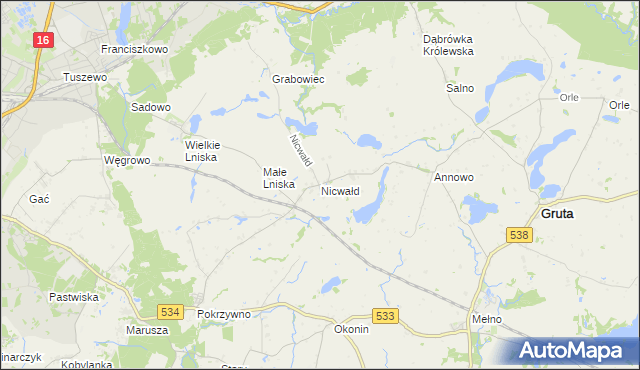 mapa Nicwałd, Nicwałd na mapie Targeo