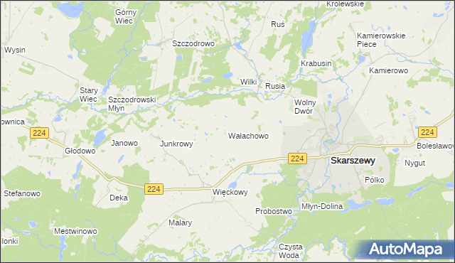 mapa Wałachowo, Wałachowo na mapie Targeo