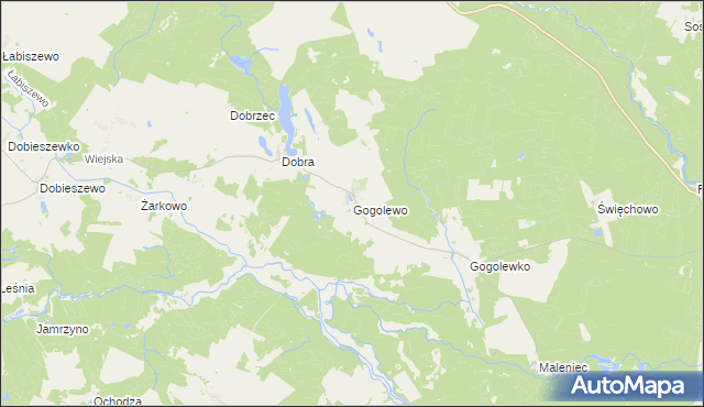 mapa Gogolewo gmina Dębnica Kaszubska, Gogolewo gmina Dębnica Kaszubska na mapie Targeo