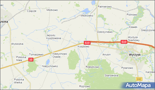 mapa Kosztowo, Kosztowo na mapie Targeo