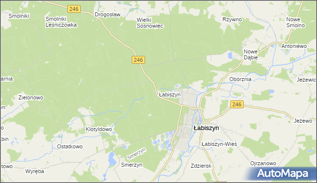 mapa Łabiszyn powiat żniński, Łabiszyn powiat żniński na mapie Targeo