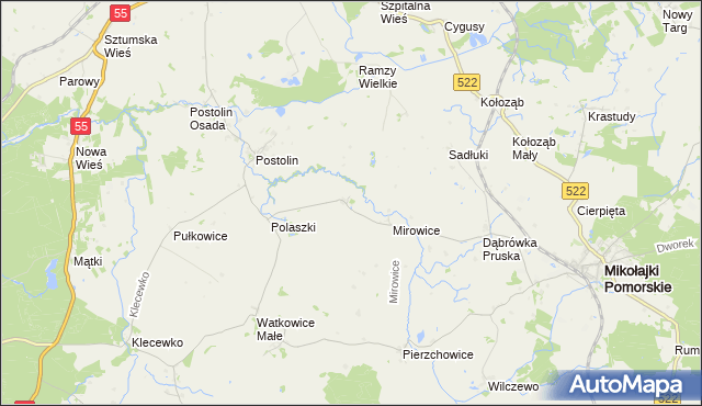 mapa Michorowo, Michorowo na mapie Targeo
