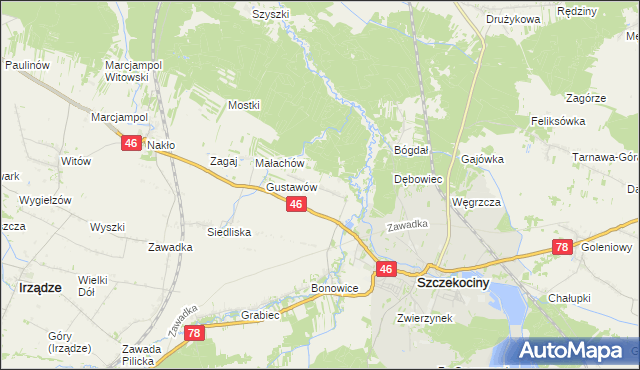 mapa Tęgobórz, Tęgobórz na mapie Targeo
