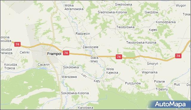 mapa Wola Radzięcka, Wola Radzięcka na mapie Targeo