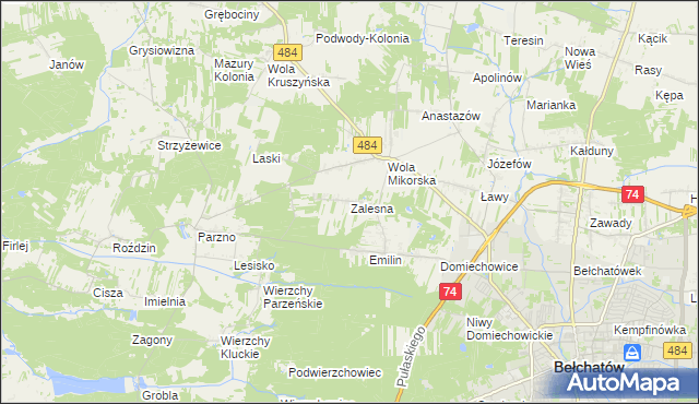 mapa Zalesna, Zalesna na mapie Targeo