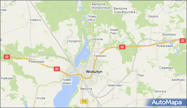 mapa Karpicko, Karpicko na mapie Targeo