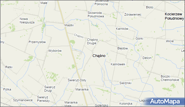 mapa Chąśno, Chąśno na mapie Targeo