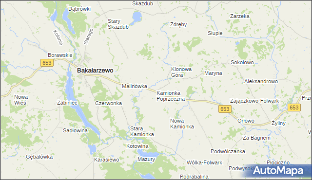 mapa Kamionka Poprzeczna, Kamionka Poprzeczna na mapie Targeo