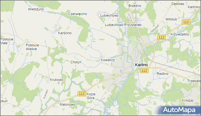 mapa Kowańcz, Kowańcz na mapie Targeo