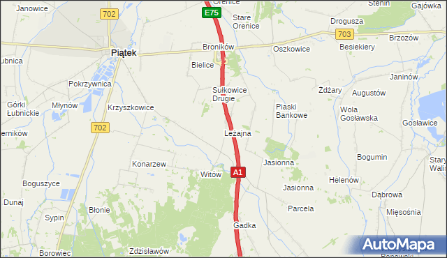 mapa Leżajna, Leżajna na mapie Targeo