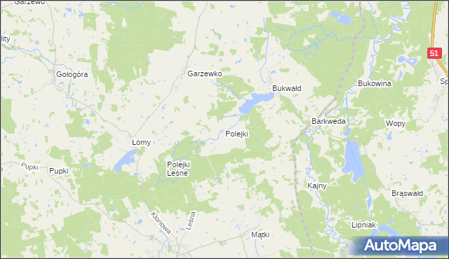 mapa Polejki, Polejki na mapie Targeo