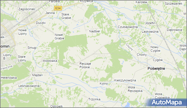 mapa Nowe Ręczaje, Nowe Ręczaje na mapie Targeo