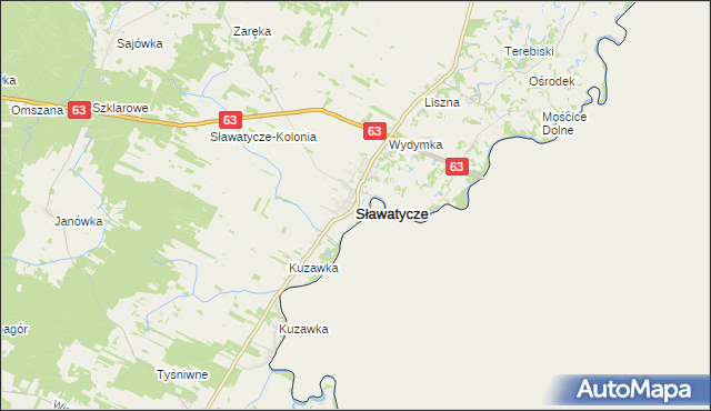 mapa Sławatycze, Sławatycze na mapie Targeo