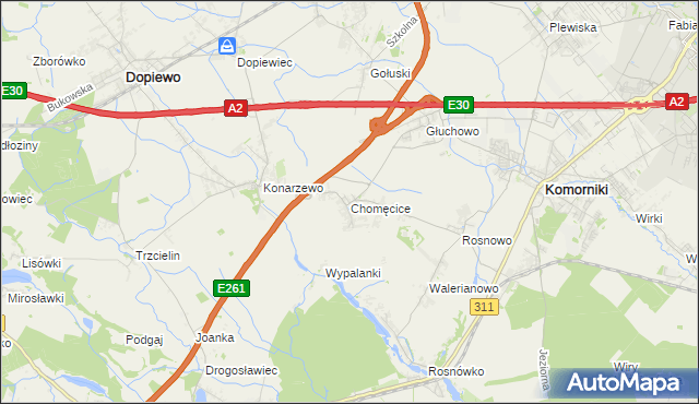 mapa Chomęcice, Chomęcice na mapie Targeo