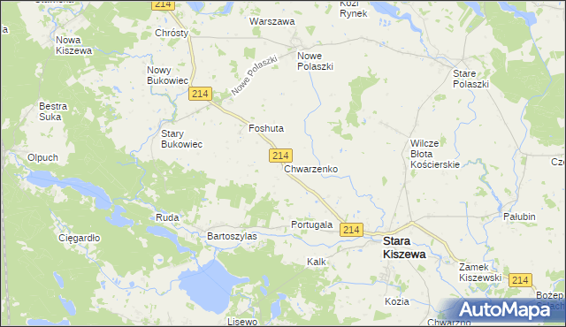 mapa Chwarzenko, Chwarzenko na mapie Targeo