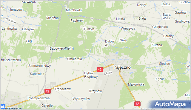 mapa Dylów Szlachecki, Dylów Szlachecki na mapie Targeo