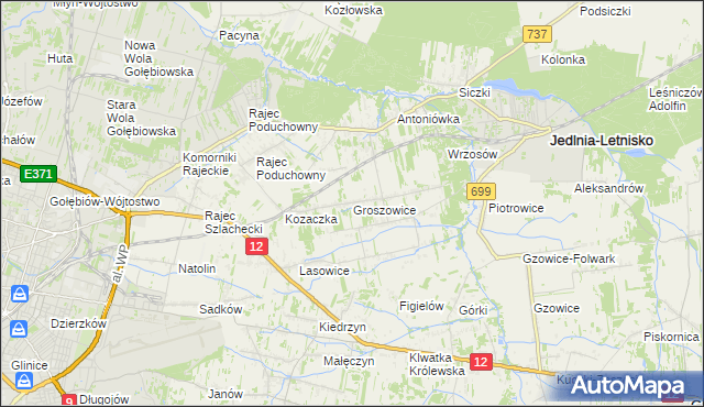 mapa Groszowice, Groszowice na mapie Targeo