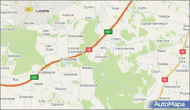 mapa Kłoniczki, Kłoniczki na mapie Targeo