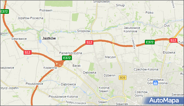 mapa Natalin gmina Jastków, Natalin gmina Jastków na mapie Targeo