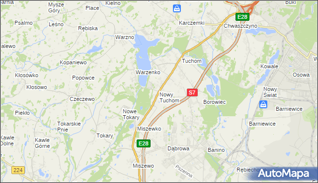 mapa Nowy Tuchom, Nowy Tuchom na mapie Targeo