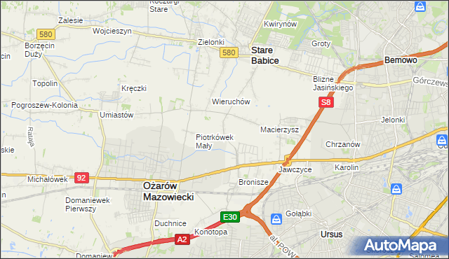 mapa Piotrkówek Duży, Piotrkówek Duży na mapie Targeo