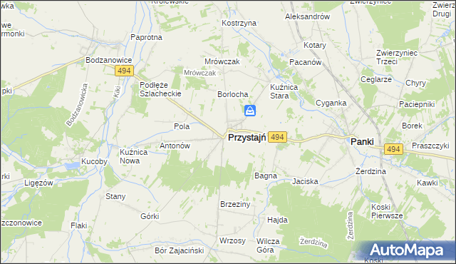mapa Przystajń, Przystajń na mapie Targeo