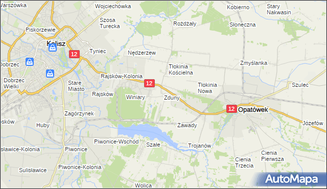 mapa Zduny gmina Opatówek, Zduny gmina Opatówek na mapie Targeo