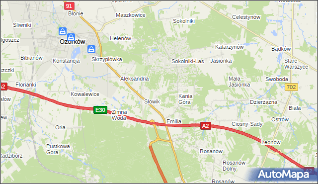 mapa Adolfów gmina Zgierz, Adolfów gmina Zgierz na mapie Targeo